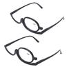 Magnifying Makeup Glasses Eye Flip Down Lens Fashionable Makeup Single Sided Glasses Black