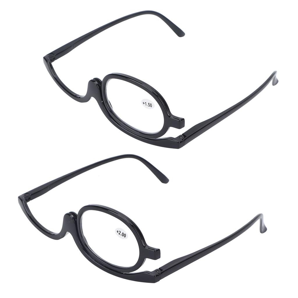 Magnifying Makeup Glasses Eye Flip Down Lens Fashionable Makeup Single Sided Glasses Black