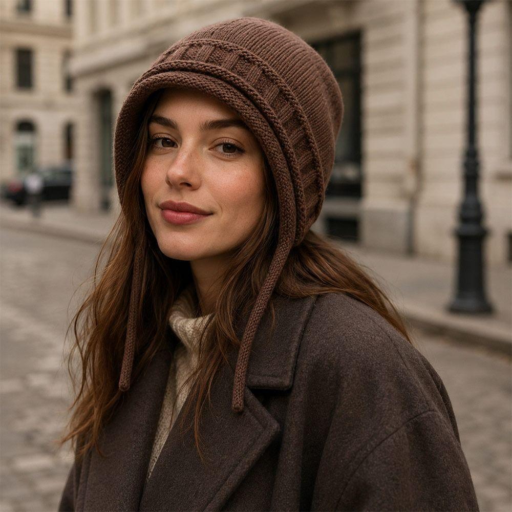 Ear Protection Knitted Beanie Hat Thickened Woolen Hat New Knitted Earmuff Hat Women