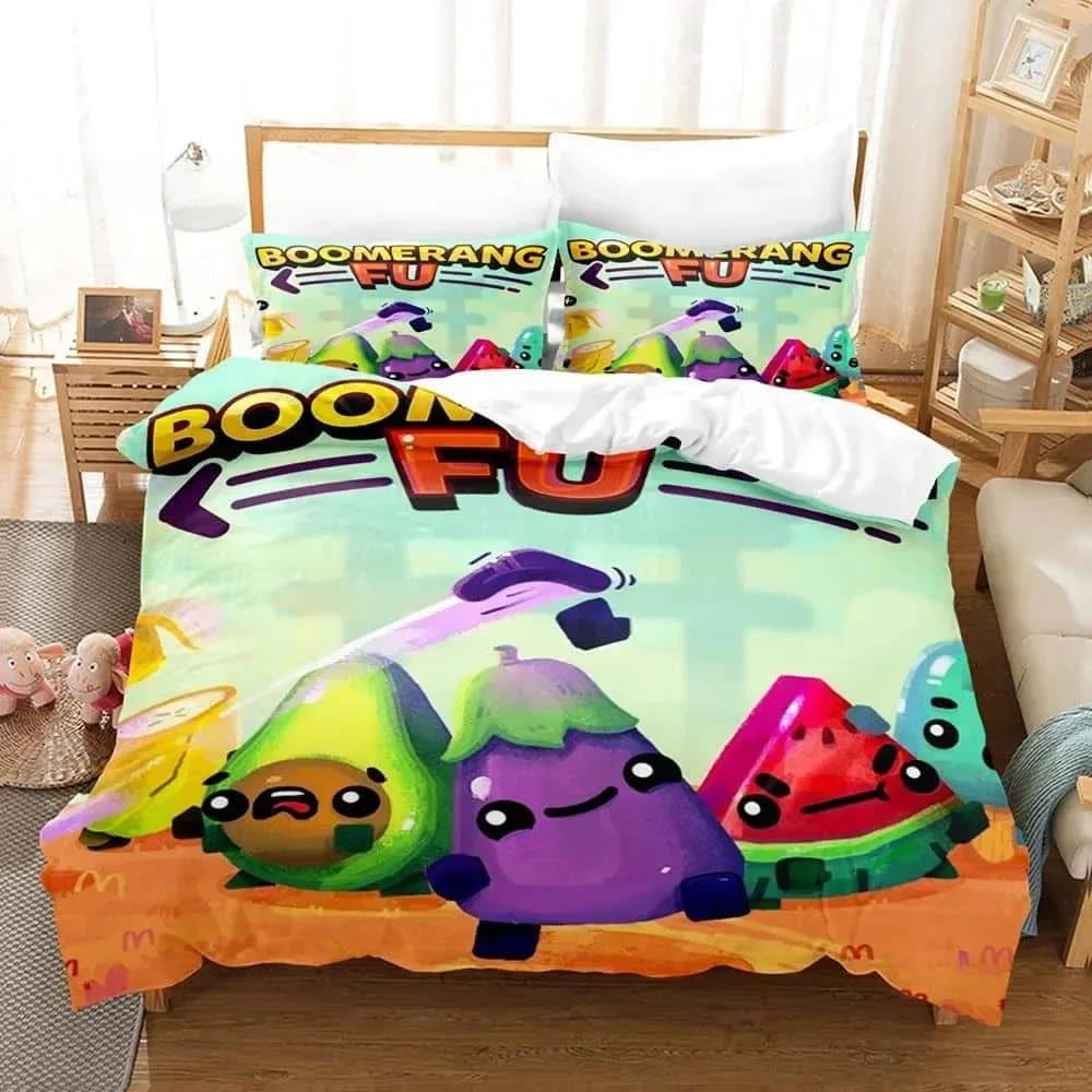 

3D Kawaii Game Boomerang Fu Bedding Set Single Twin Full Queen King Size Bed Set Adult Kid Bedroom Duvet Cover Sets Home Textile 70x133cm 2pcs