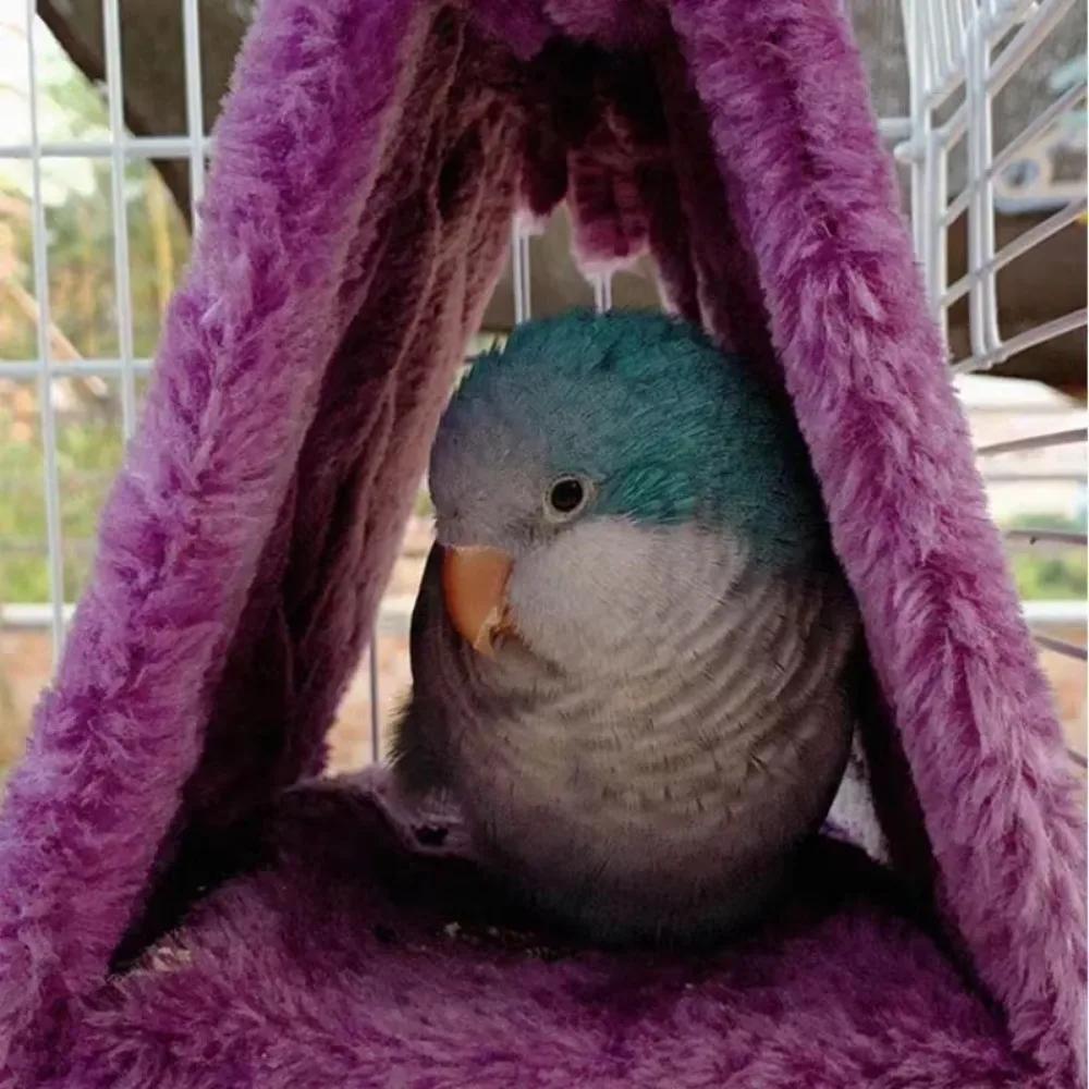 2025 News Pet Bird Parrot Cages Warm Hammock Hut Tent Fashion Bed Hanging Cave for Sleeping and Hatching Cage Decoration