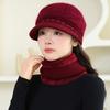 Middle-aged and Old Plush Warm Rabbit Plush Cap Lady Mother Fashion Cold-proof Knitted Hat Outdoor Wool Hat
