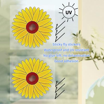 20 Stück Fenster Fliegenfallen Sonnenblumen Fliegenaufkleber Insektenfallen für Innenräume Zimmerpflanzen Bäume Fliegen Schädlingsbekämpfung