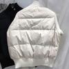 Autumn-Winter Women's Slimming Three-Stripe Color Block Stand Collar Duck Down Jacket