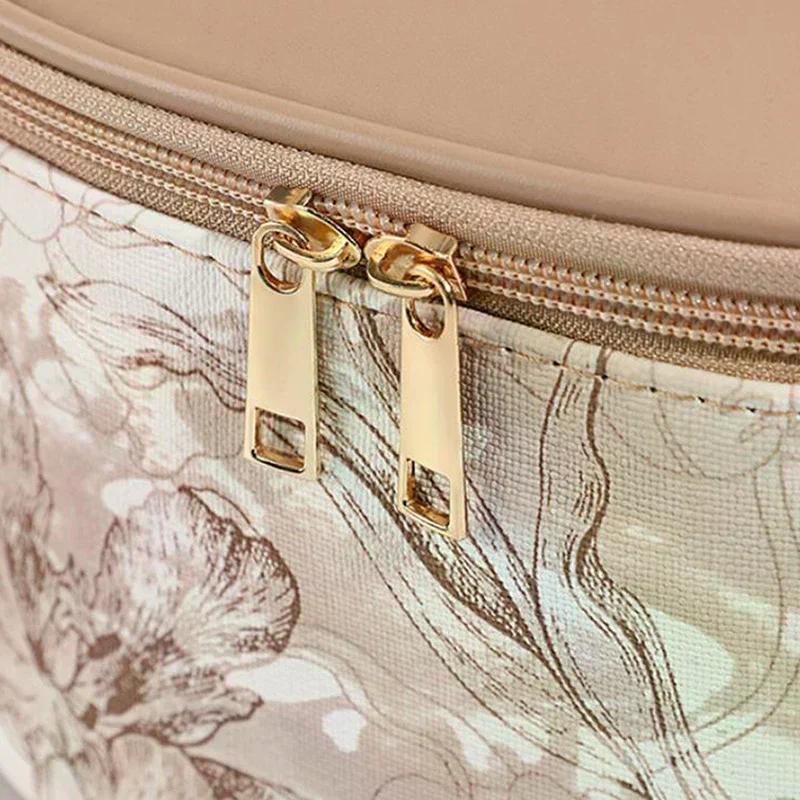 Floral Print Transparent Toiletry Bag 3-Pack Large-Capacity Handheld Makeup Storage Pouch for Women Travel