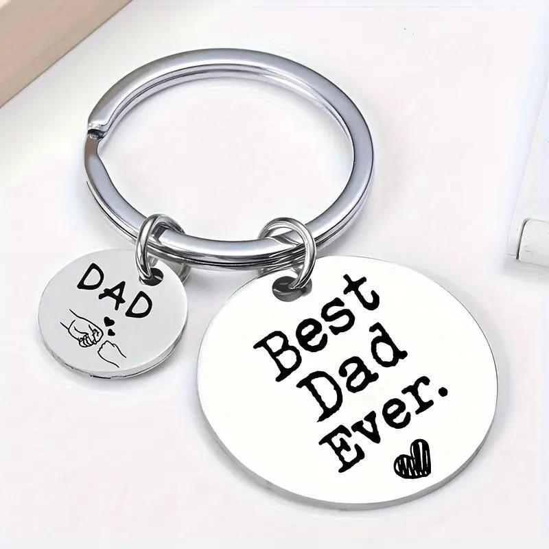 Stainless Steel Keychain Fathers Day Gift Dad Keychain Stainless Steel Jewelry Accessory Stainless Steel Keychain for Backpack Bag Pendant