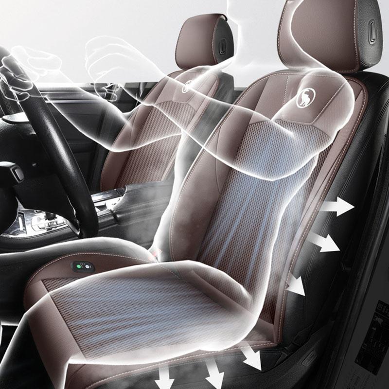 Kühlkissen Auto Sommerkühlung Lüftungssitz Stuhlkissen 12V Kühlung Autositzkissenbezug mit Luftbelüftetem Ventilator/Kühlkissen