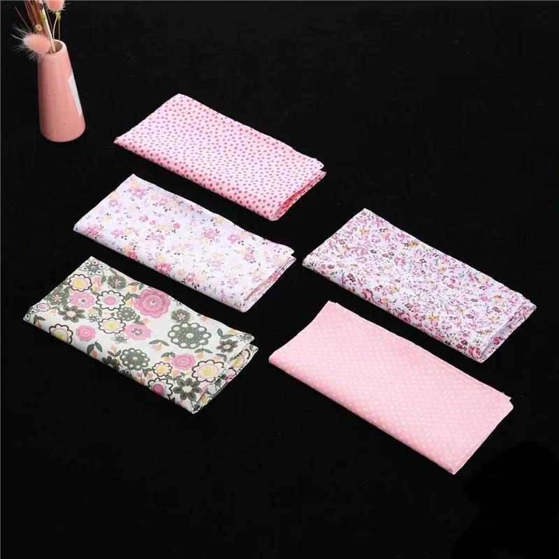 5Pcs 36x36cm 100% Cotton Flower Printed Women Handkerchiefs Soft Absorbent Sweat Square Towels Wedding Party Gift