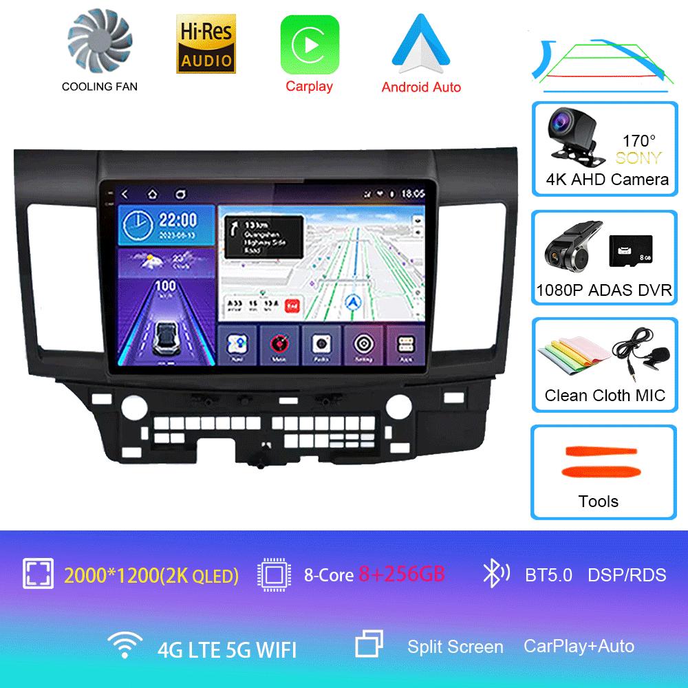Android 14 For Mitsubishi Lancer 10 CY 2007-2012 10Inch Car Radio Stereo Audio GPS Player Carplay Auto Screen WIFI+4G