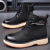 Fashion 2024 Classic New Men's Genuine Leather Boots Thick Sole Men's High Top Shoes Men's Fashion Knight Boots Outdoor Men's Work Boots
