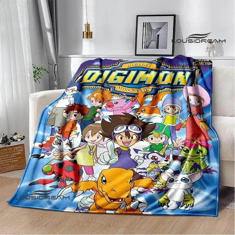 Digimon Cartoon Printed Blanket Flannel Warm Blankets Soft and Comfortable Blanket Bed Linings Cubre Cama Birthday Gift