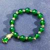 Golden Pixiu Green Jade Unisex Bracelet - Luxurious and Versatile