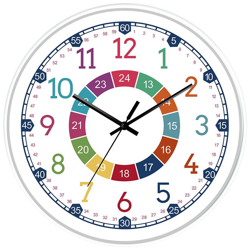 Japanese Radio Early Education Wall Clock Learning Clock Silent Clock Children's Room Bedroom Quartz Clock Home Cartoon Wall Hanging