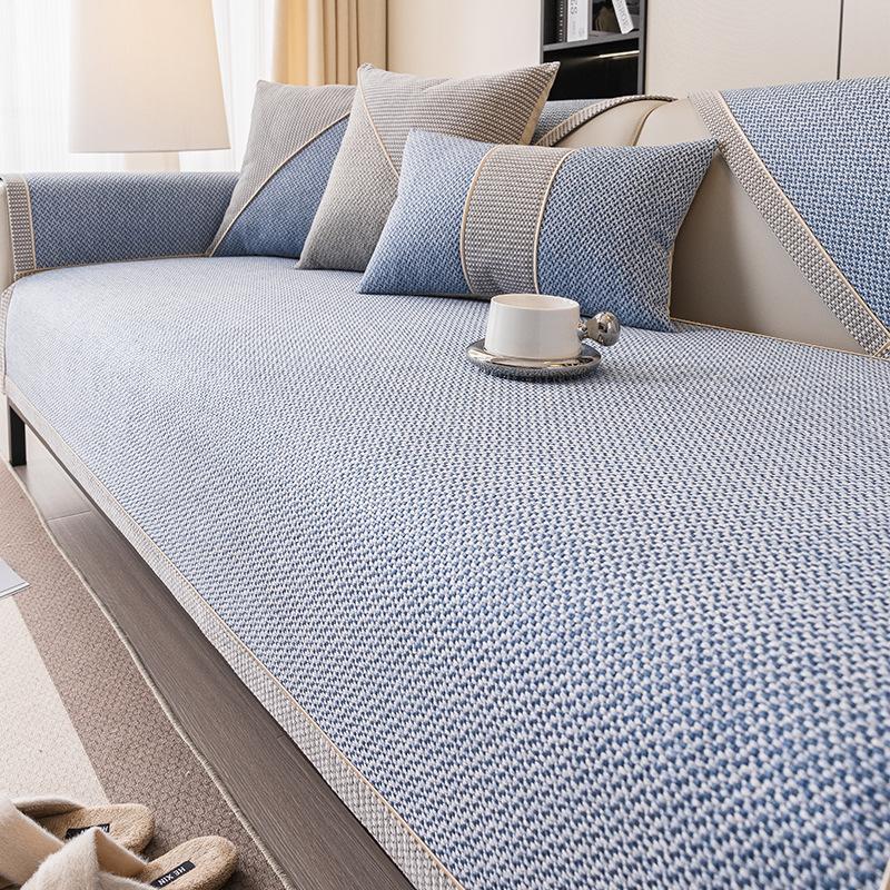 Japanese-Style Cotton And Linen Sofa Cushion, Non-Slip Sofa Cover, All-Season Universal Backrest Cover Cloth Towel