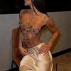Beaded Body Chain Bra Multilayer Beaded Chest Chain Body Accessories Jewelry for Women Nightclub Raves Body Jewel