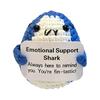 Emotional Support Shark Knitted Doll Positive Crochet Shark Gift Handcrafted Stress Relief Doll with Motivational Card Home Office Decor