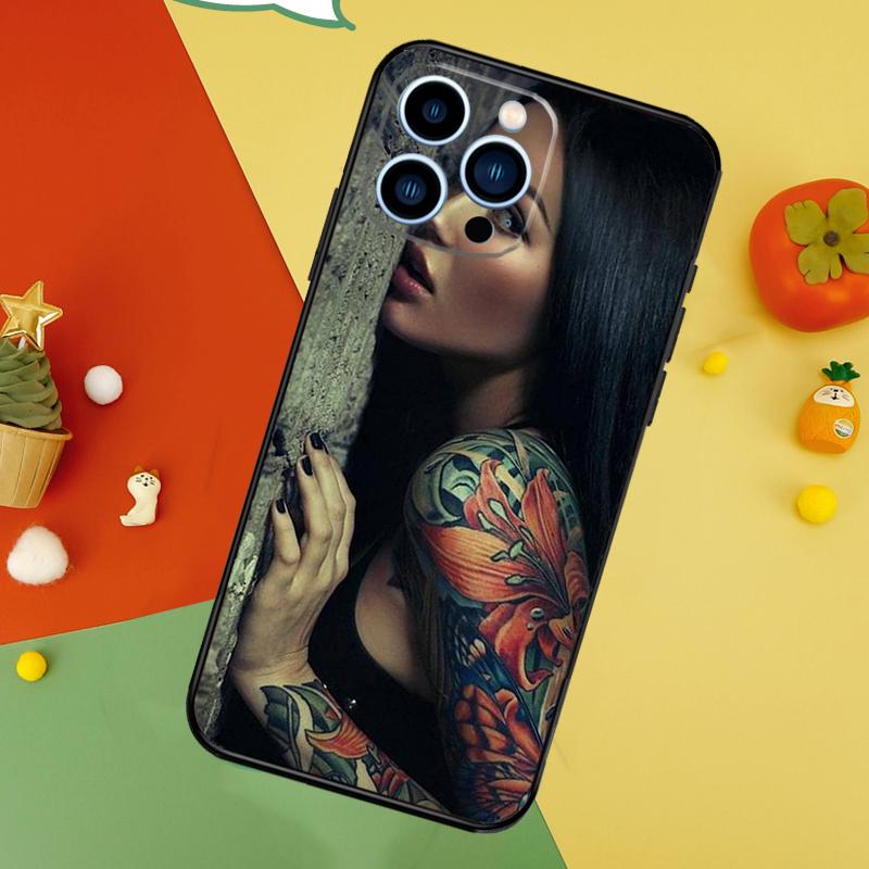 

Sexy Tattoo Girl Phone Case For iPhone 17 Pro Max16 15 14 13 11 12 Pro Max Plus 12 13 Mini 16e 17 Air Cover iPhone 16e