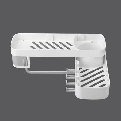 Étagère de salle de bain adhésive rotative à 180 degrés (gris)