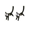 New Creative Funny Black Big Eyes Cat Stud Earrings for Women Girls Personality Disassembly Splicing Charm Design Trendy Jewelry