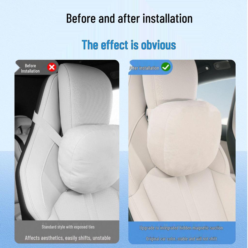 Xiaomi YU7 Car Interior Set: Magnetic Headrest, Lumbar Support, Hidden Neck Protector, Seat Cushion, Pillow.