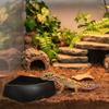 Tortoise Water Basin Easy to Clean Reptile Feeding Dish Corner Food and Water Dish Long-Lasting Terrarium Accessory Anti-Tipping