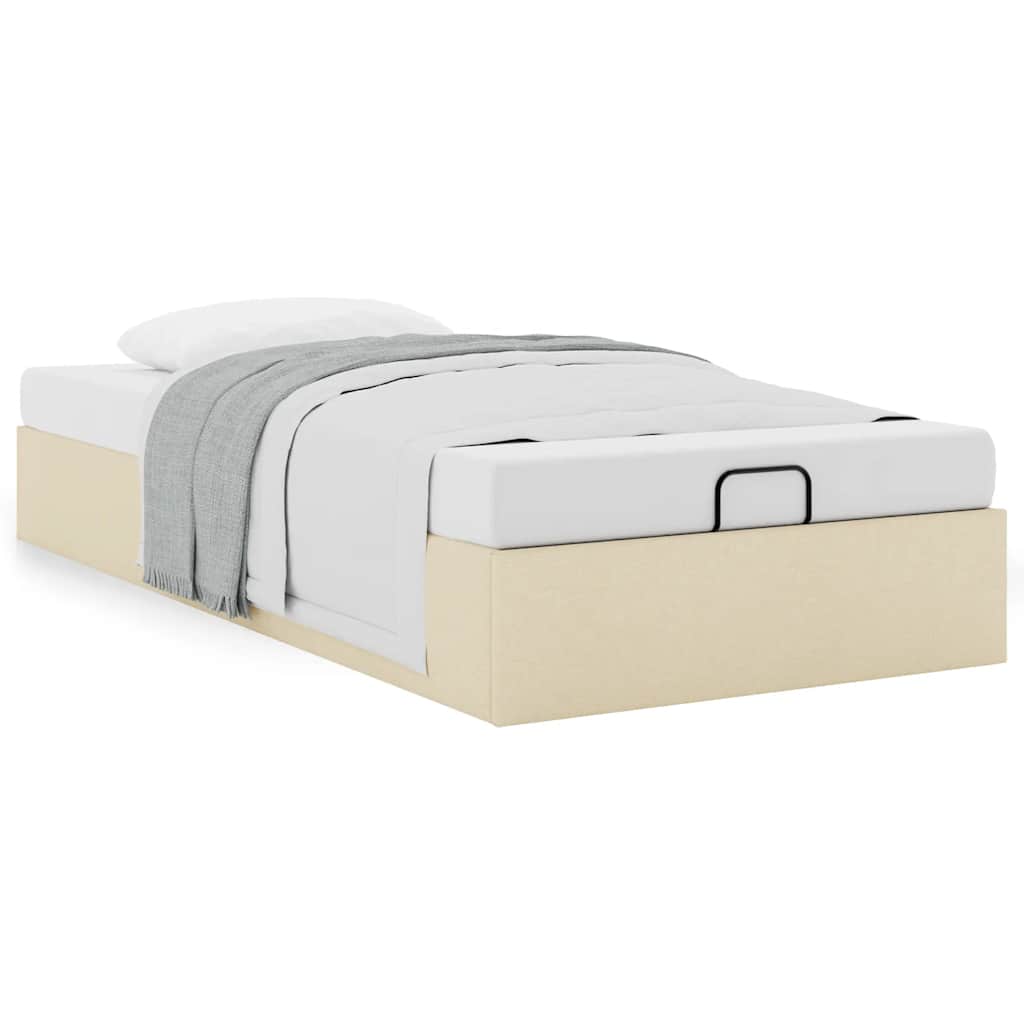 Vidaxl Struttura Letto Ottoman senza Materasso, Crema, 90X200 Cm, Tessuto