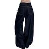 2026 Womens Wide Leg Straight Jeans High Waist Loose Fit Denim Trousers With Drape Effect Floor Length