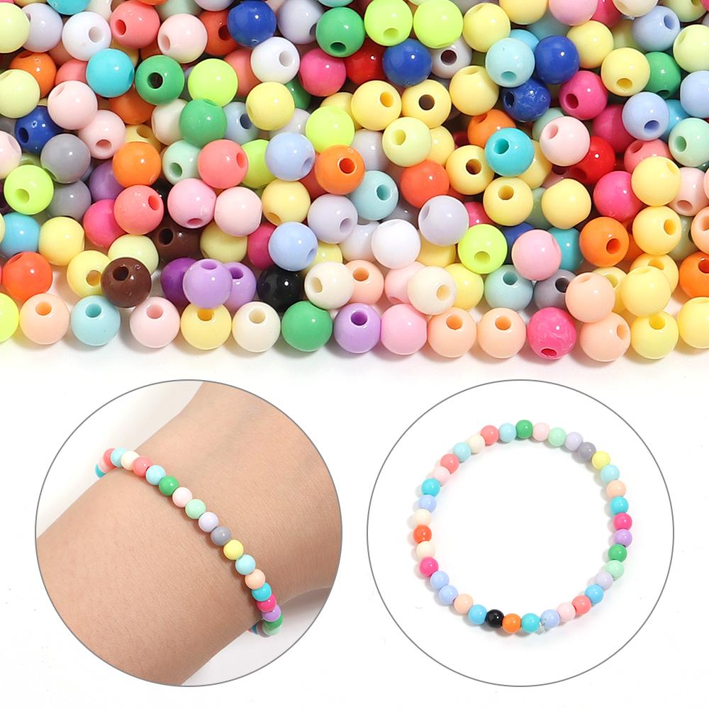 1000pcs/lot 5mm Solid Color Acrylic Round Beads Loose Spacer Mini Seed Bead For Jewelry Making DIY Bracelet Necklace Accessories