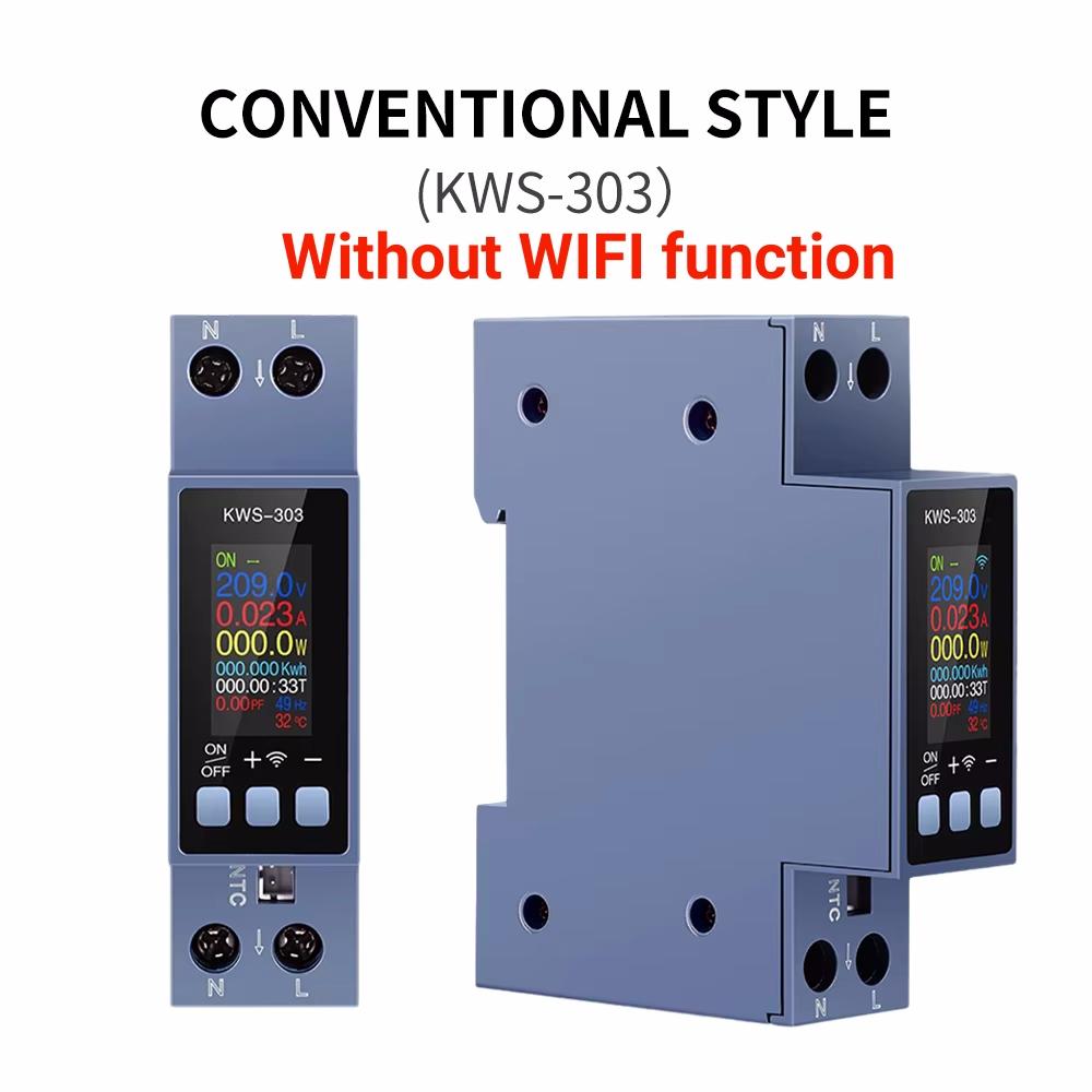 

8In1 AC85-290V Voltage Current Power Meter Tuya WIFI Smart Switch Circuit Breaker 40A Power Metering Timer Relay Smart Life APP
