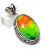 Natural Dichroic Glass Gemstone 925 Sterling Silver Jewelry Pendant 1.81" ETC-14724