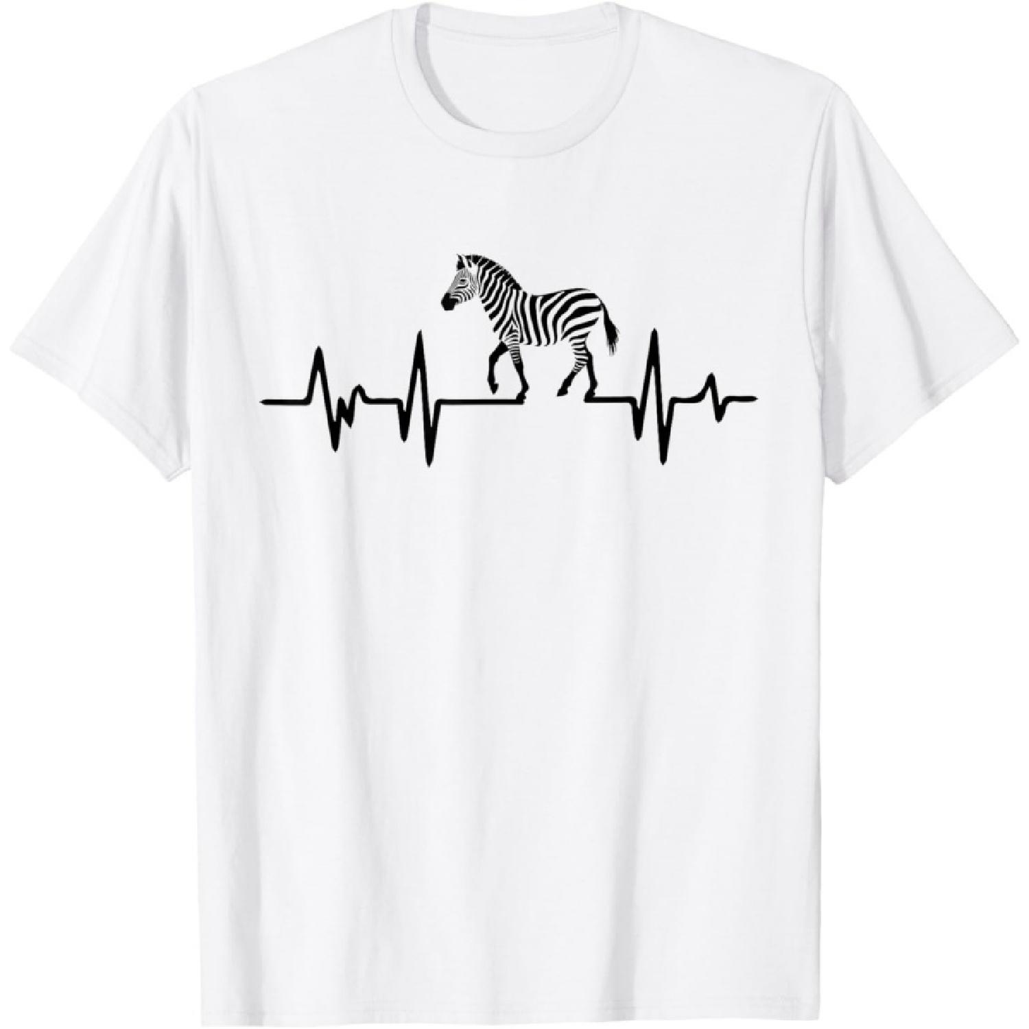 Zebra Heartbeat Graphic T-Shirt XXXXXL белый