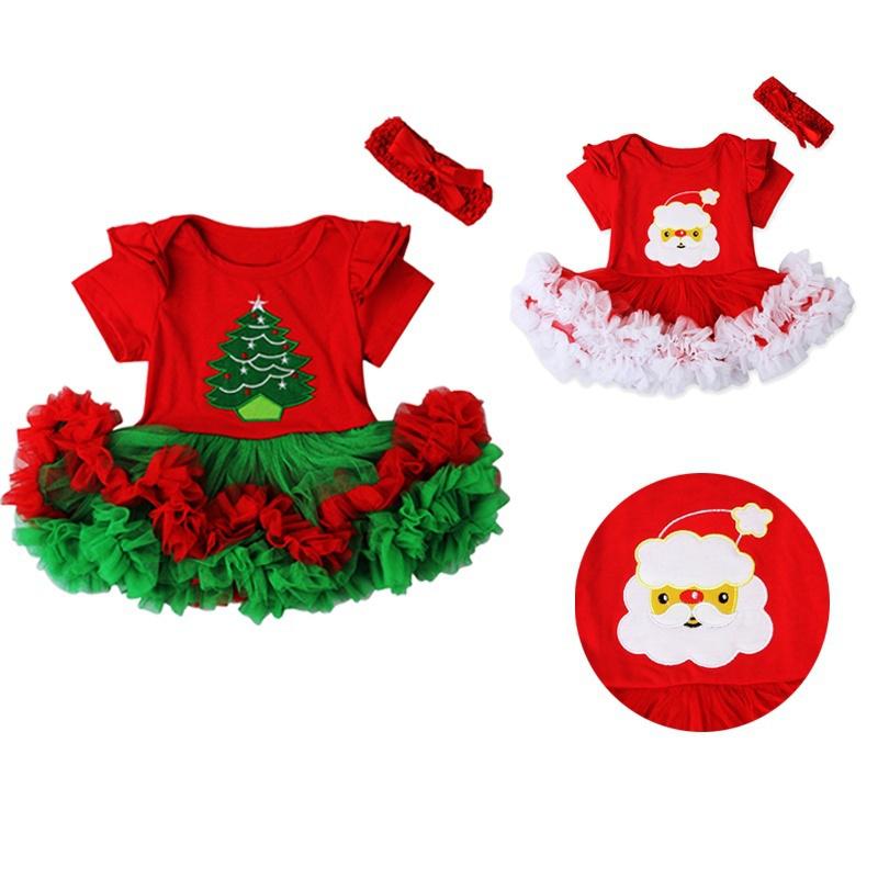 Girls Baby Christmas Santa Claus Outfit Romper Tutu Dress Headband Party Costume