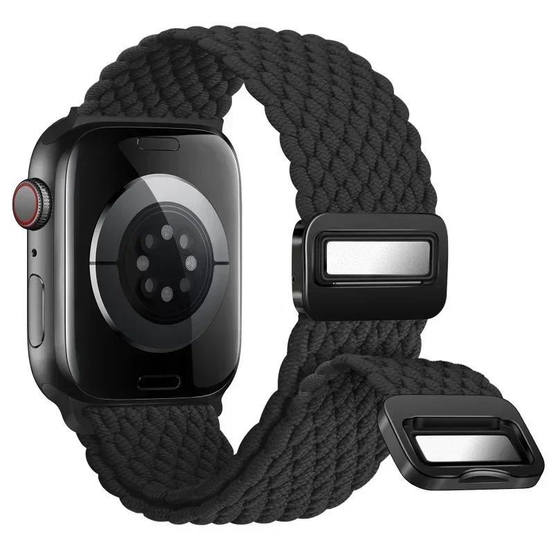 Nylon Braided Band Strap Compatible For Apple Watch S10 46mm 44mm 40mm 45mm 49mm 41mm 38mm iWatch Series Se 10 7 3 5 6 8 9 Ultra