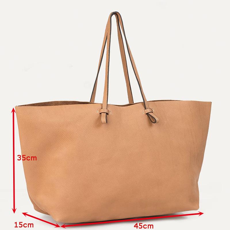 Hochwertige Rindsleder Handtasche OEM kundenspezifische weiche Leder Shopping Tragetasche große Kapazität Schulter Tragetasche