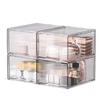 1Pc/2Pcs Acrylic Desktop Pull-out Organizer Transparent Jewelry Makeup Drawer Design Storage Box Office Desktop Stationery Box