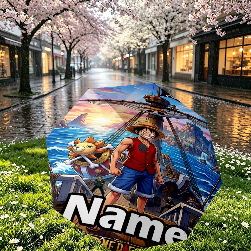 Custom Name Personalized One Piece Print Umbrella, Auto Open Close, 8‑Rib Sturdy Frame, Commute Camping Hiking Use, Birthday Gift