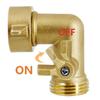Brass 90 Degree Hose Elbow Fitting 3/4 Garden Water Hose Adapter with Manual On/Off Valve for Reliable Flow Adjustment