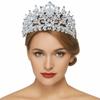 Strass Barock Schönheitswettbewerb Kronen Zink Zinklegierung Königin Prinzessin Diadem Einfache Brautkronen Hochzeit