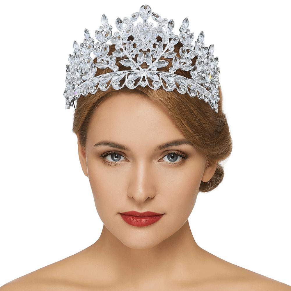 Strass Barock Schönheitswettbewerb Kronen Zink Zinklegierung Königin Prinzessin Diadem Einfache Brautkronen Hochzeit