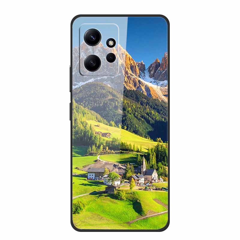 

For Redmi Note 12 4G Glass Case Luxury Tempered Back Cover Hard Case For Xiaomi Redmi Note12 4G Shockproof Funda Beautiful Coque -Redmi Note 12 4G