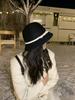 New Hepburn Woolen Bucket Hat Women's French Retro Autumn and Winter Top Hat Basin Hat Elegant White Hat
