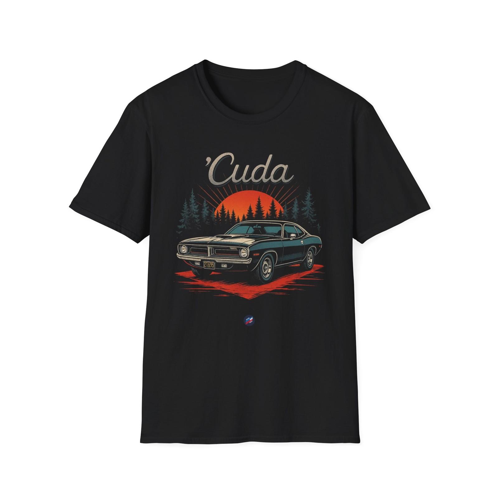 1971 Cuda Sunset Shirt – Classic Muscle Car Graphic Tee Retro Style L
