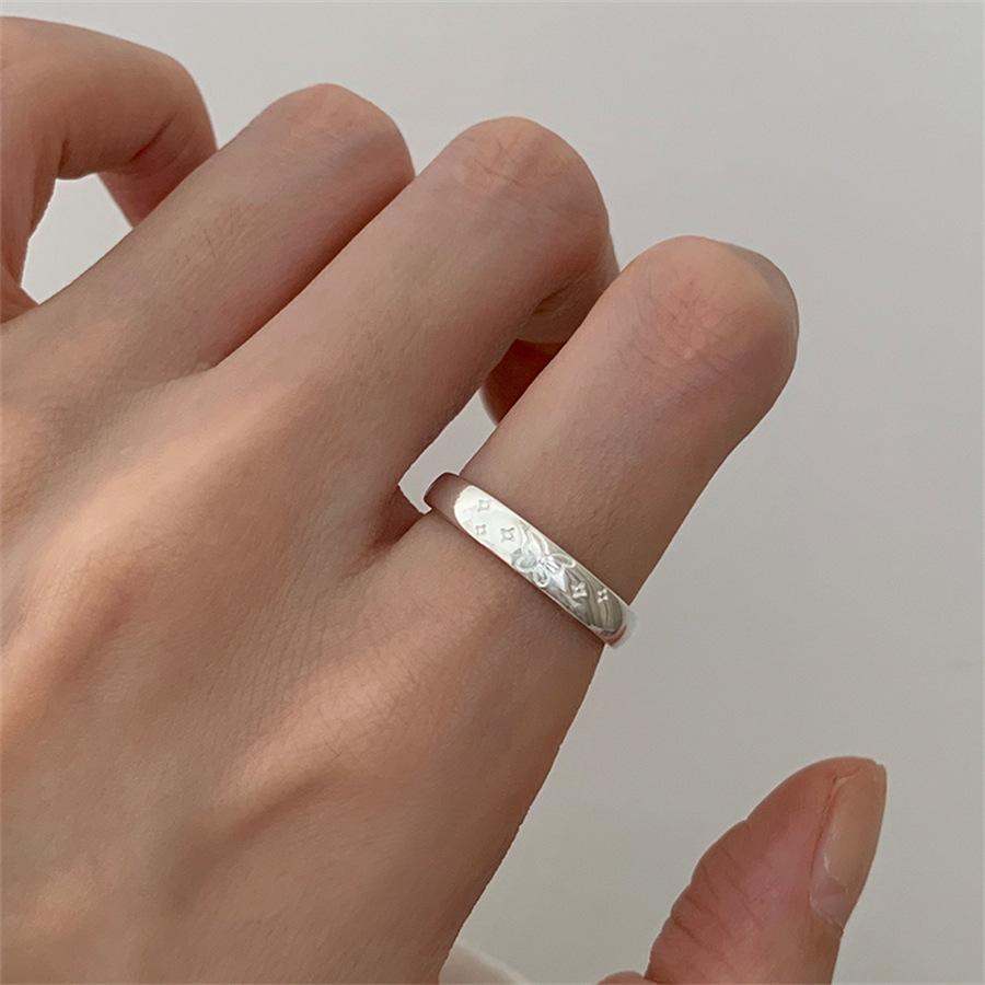 S925 sterling silver small diamond butterfly ring gentle and sweet open index finger ring niche ring jewelry tide