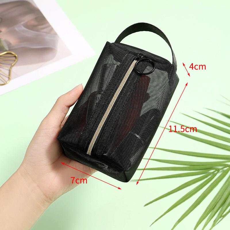 Mesh Cosmetic Storage Bag - Portable Handbag for Makeup, Lipstick, and Brushes (In Stock, INS Style)