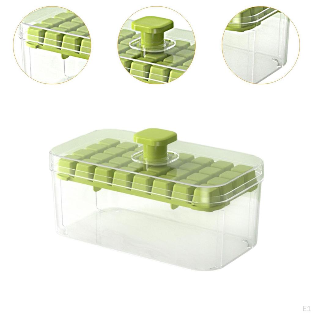 Press Type Ice Cube Maker Portable Mould for Cocktails Juice Drinks 32 Grids