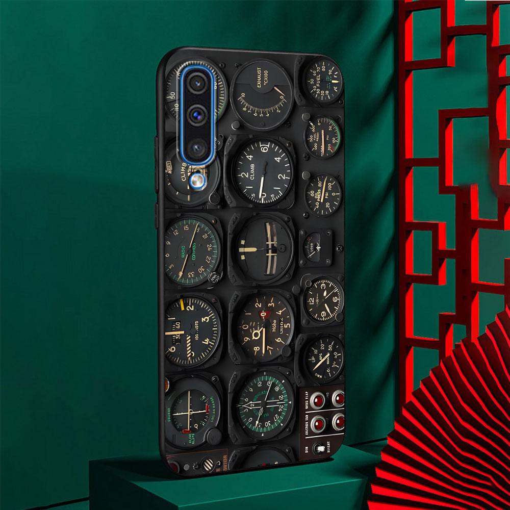 Aeroplane Pilot Cockpit Case for Samsung Galaxy A10s A50 A50s A02s A03s A20 A30 A20e A70 A70s A20s A30s A10 A40 TPU Black Cover