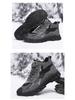 Men's Winter Fur-Lined High-Top Cotton Shoes: Thick Sole, Warm Velvet, Non-Slip Casual Sports Footwear.