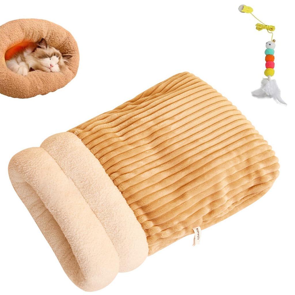 Plush Cat Winter Sleeping Bag - Cozy Small Pet Bed