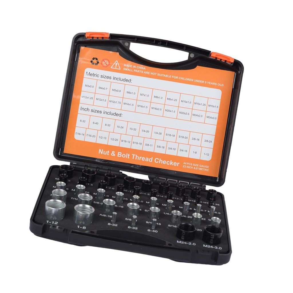 Thread Checker Set 23Pcs  21Pcs Metric Gauge Nut and Bolt Thread Size Identifier for Enclose