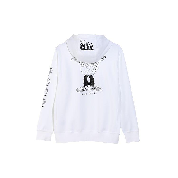 Nike Cartoon Print Fleece-Lined Hoodie Men Tops White CK2992-100